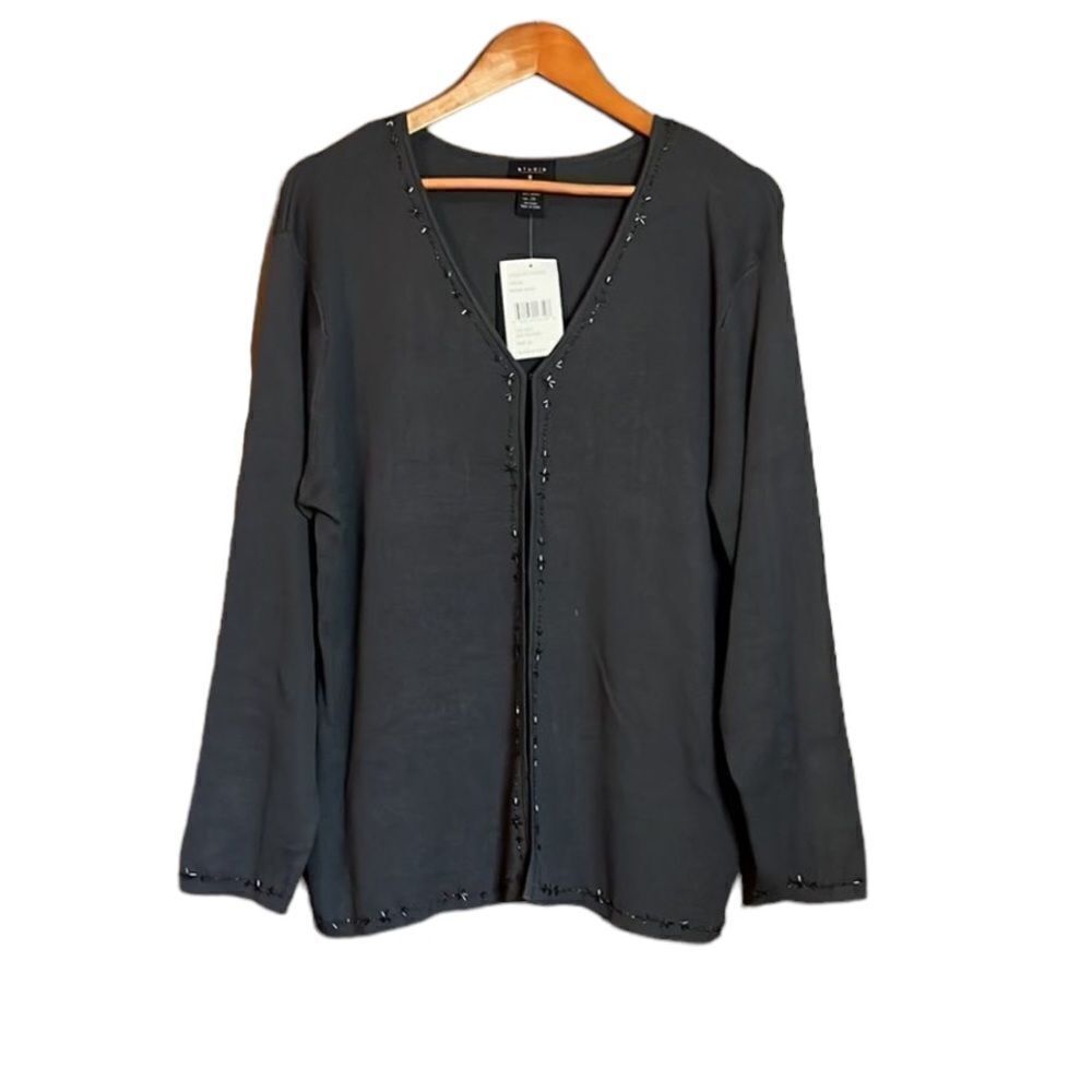 NWT! Studio g silk blend cardigan with beading‎